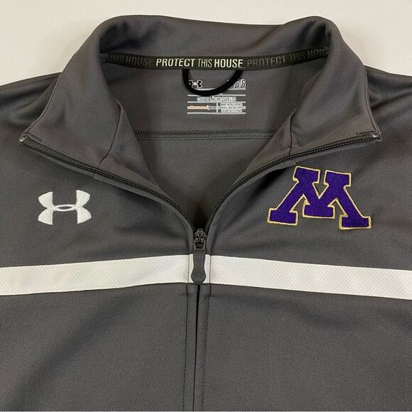 University of Minnesota Sweatshirt Men's Large Under Armour Full Zip Embroidered - Picture 2 of 10